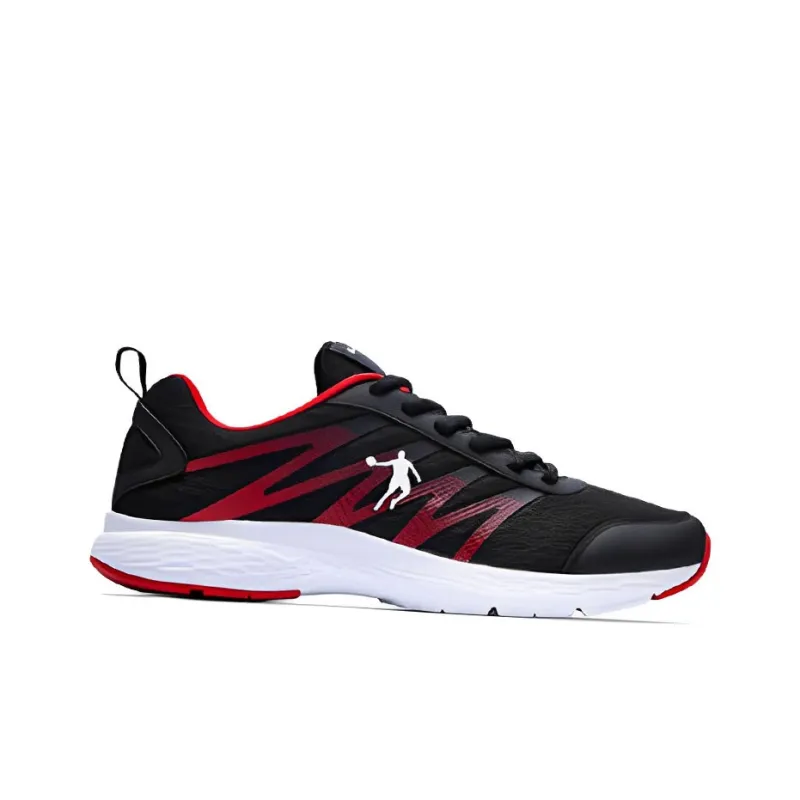QIAODAN Shock Absorbers With Slip Resistant Features Low Top Casual Running Shoes Men's Black Red-1