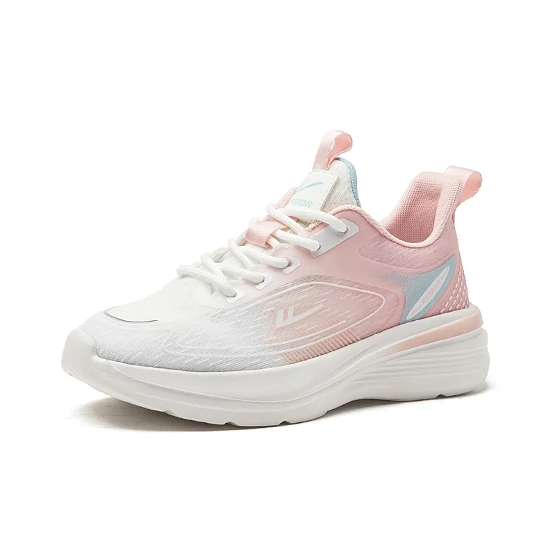 Warrior Breathable Low Top Running Shoes Women's White Pink Moon-1