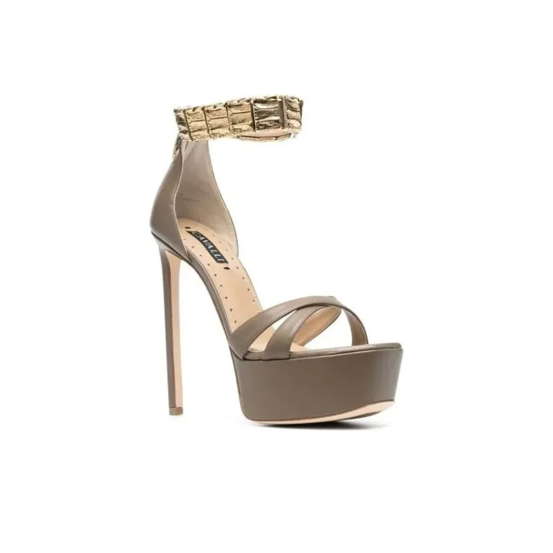 Roberto Cavalli Strap Sandals 15cm Women's Beige-2