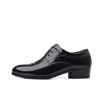 GZZ Dress Shoes Men Low-Top Black