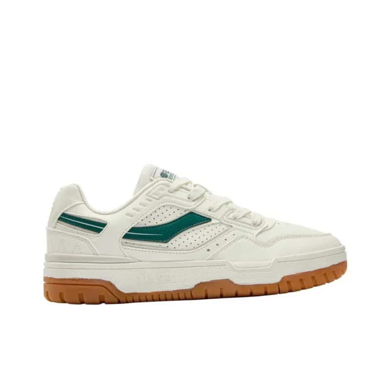 QIAODAN Inheritance 2.0 Slip-Resistant Low-Top Skateboard Shoes Women's Green White-1