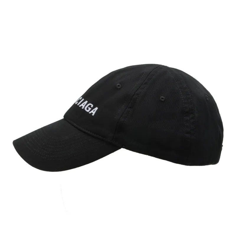 Balenciaga Cotton Baseball Caps Unisex Black-7