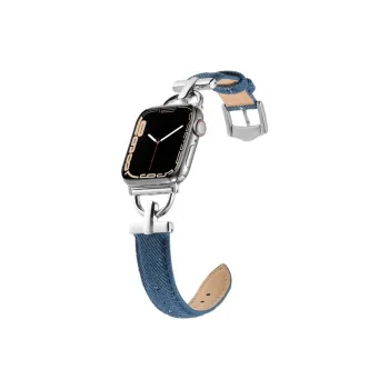 Miss Wrist Watch Band Apple Compatibility Denim Material