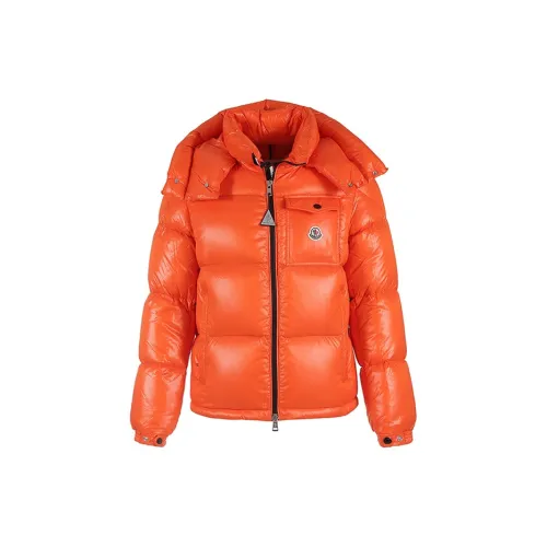 Moncler Down Jackets Men Orange Tri-Color Stripes