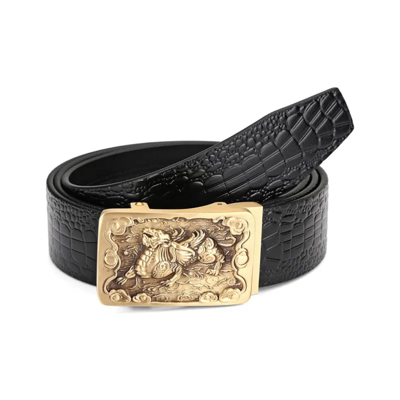 Cows Reign Single Layer Top Grain Cow Leather Leather Belts Men's 3.4CM-2