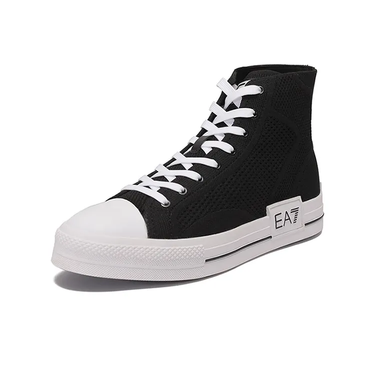 EMPORIO ARMANI EA7 High Top Skateboard Shoes Unisex Black-2