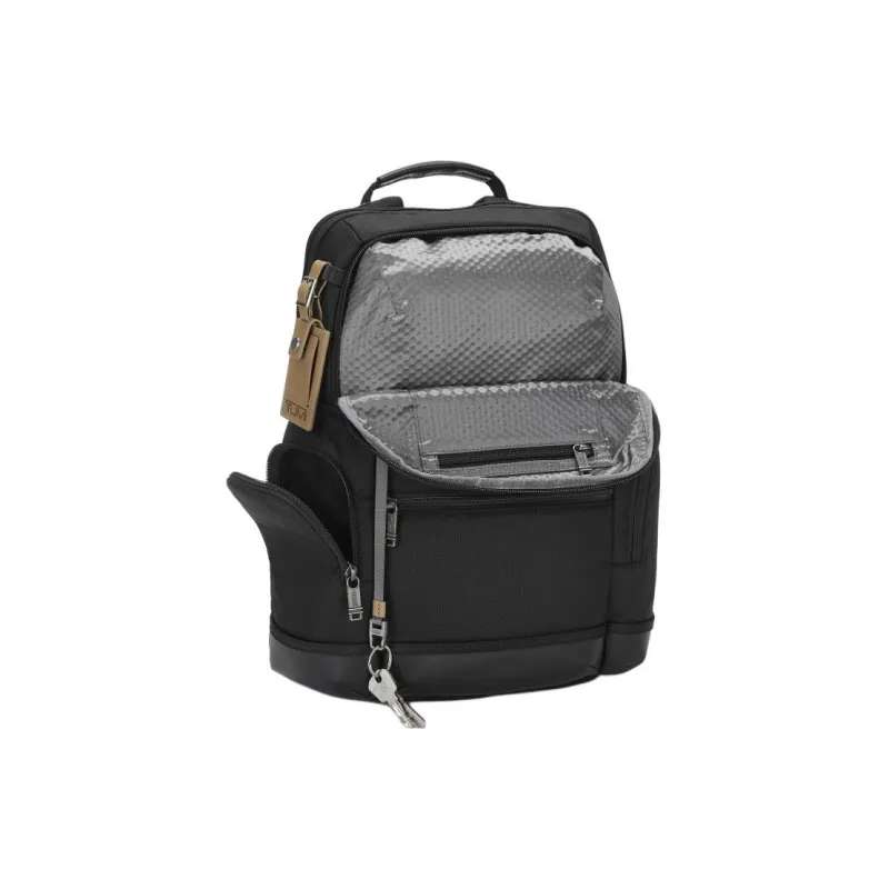 TUMI Elastic Nylon Backpack Medium Size Men's Black & Khaki-1
