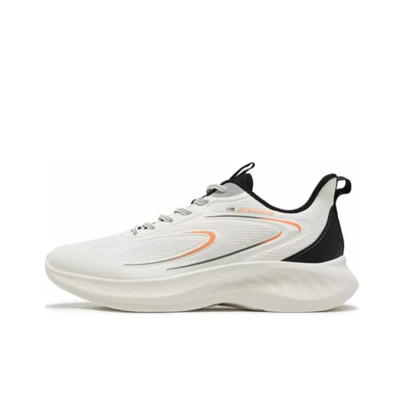 QIAODAN Cushioning Low-Top Running Shoes Men's White Orange-0