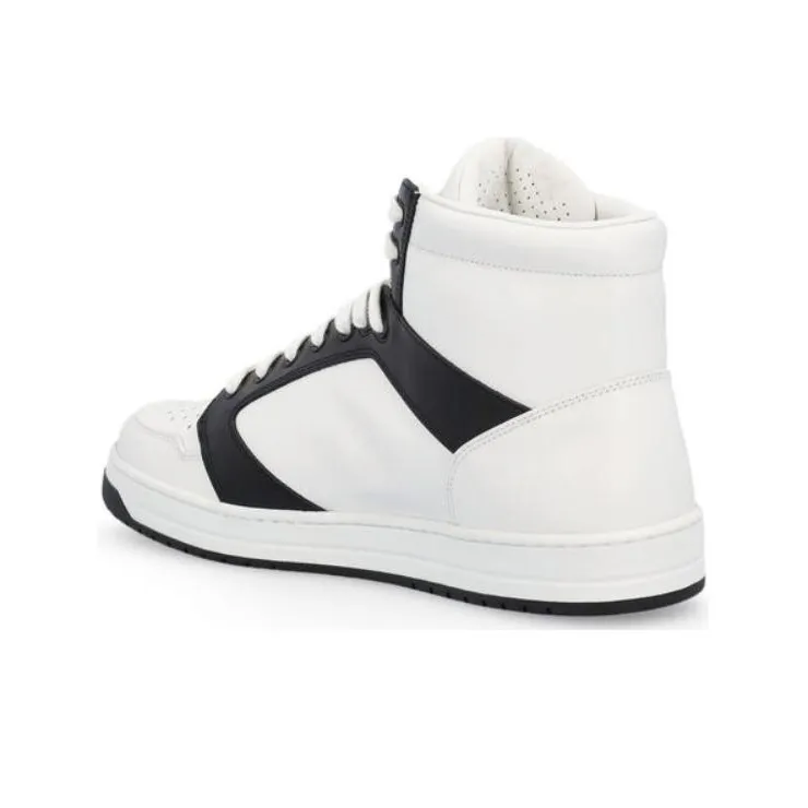 PRADA District High Top Skateboard Shoes Men's Black White-4