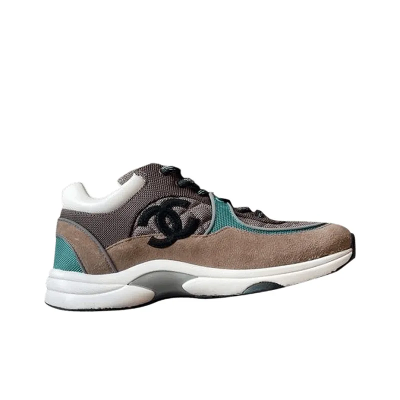 CHANEL Low Top Trainer Beige Green Women's-2