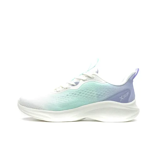 XTEP Running Shoes Women's Low-Top Sail White/Serene Blue/Snowy Purple