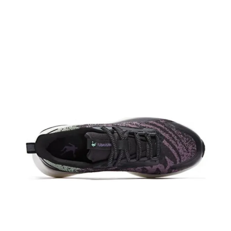 QIAODAN Swift 2.0 Anti Slip And Wear Resistant Lightweight Low Top Running Shoes Men's Black Purple-3