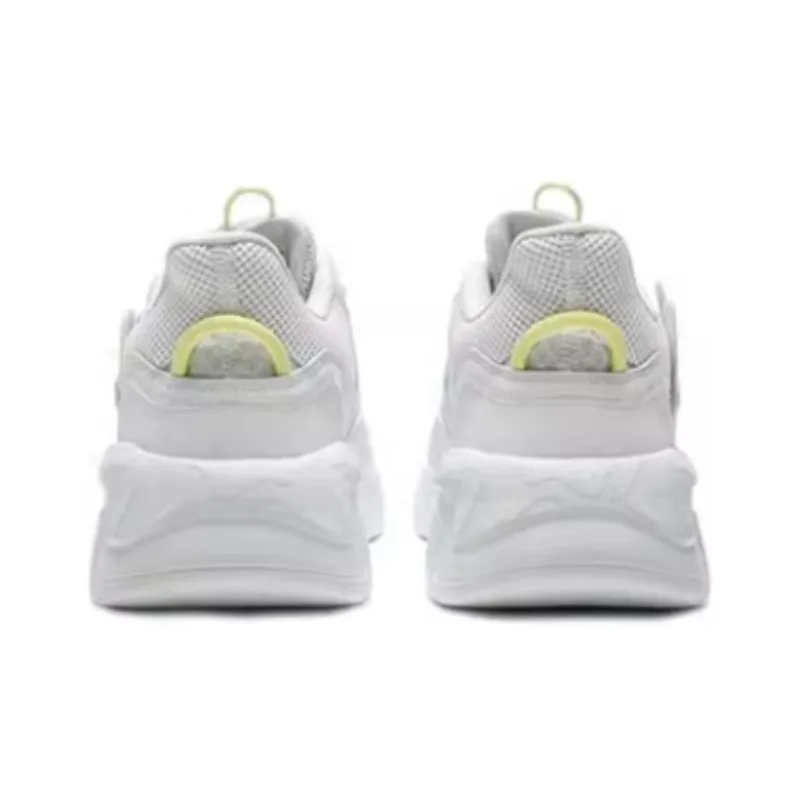 QIAODAN Cushioning Slip Resistant Low Top Running Shoes Men's White Yellow-3