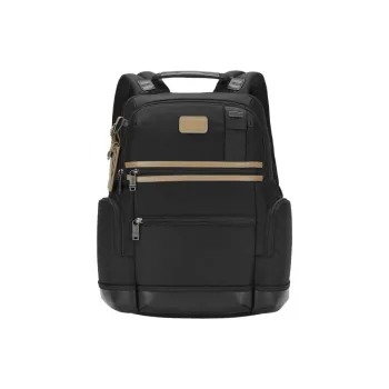 TUMI Elastic Nylon Backpack Medium Size Men's Black & Khaki
