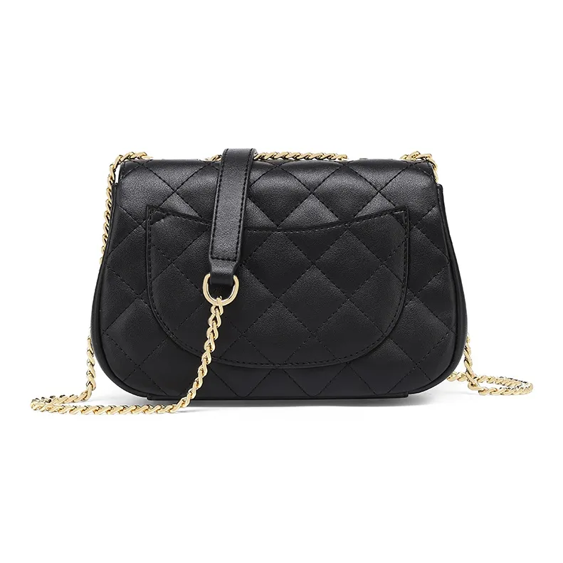 Simvay Clos Cow Leather With Synthetic Leather Shoulder Bag Small Size Women's Midnight Black-2