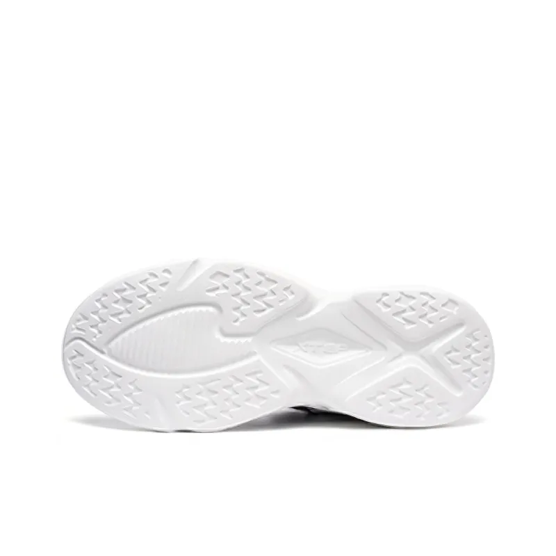 XTEP Cushioned Slip Resistant Abrasion Resistant Breathable Low Top Chunky Sneakers Men's Beige Blue-4