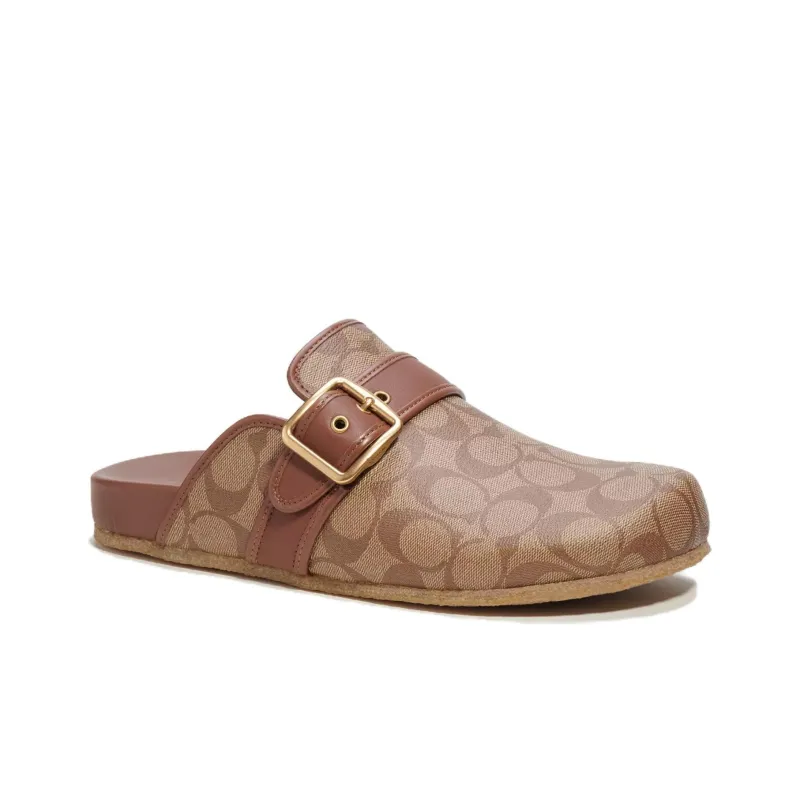 COACH Slip Resistant Closed Toe Slippers Men's Brown-2