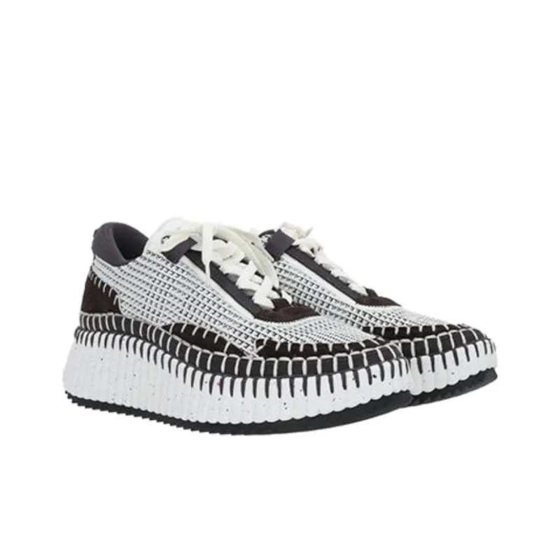 Chloé Nama Knit Lace-up Sneakers-2