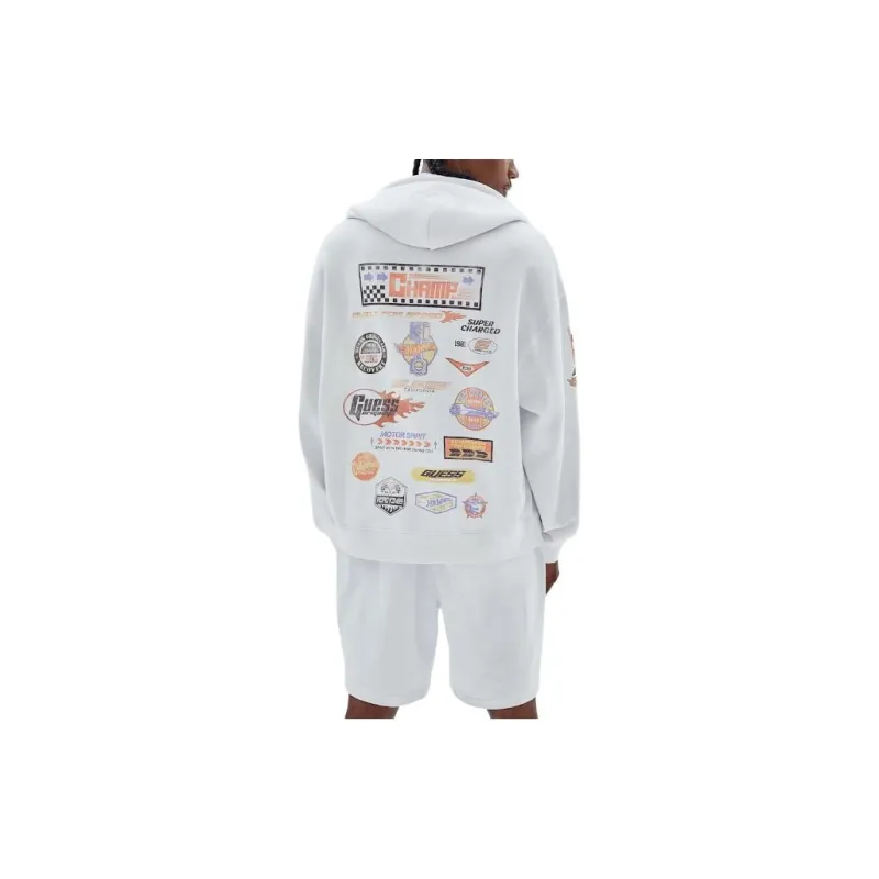 GUESS Originals X Hot Wheels Hoodie Sweatshirt Men's White-1