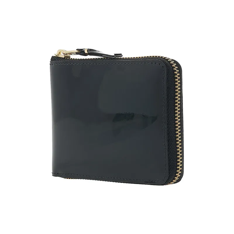 CDG Patent Leather Calfskin Wallet Women's Black-1
