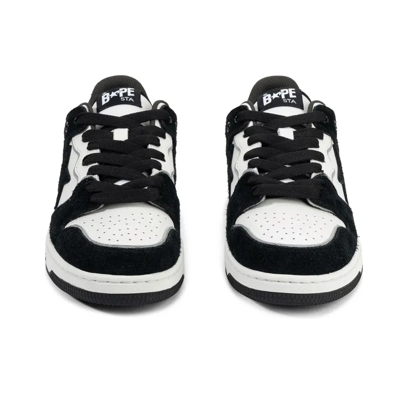 A BATHING APE SK8 Wear Resistant Low Top Skateboard Shoes Men's Black-3