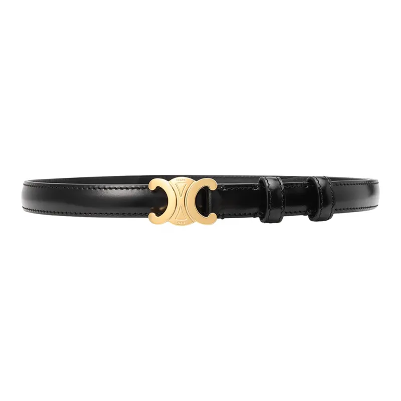 CELINE Small Triomphe Belt In Taurillon Leather-3
