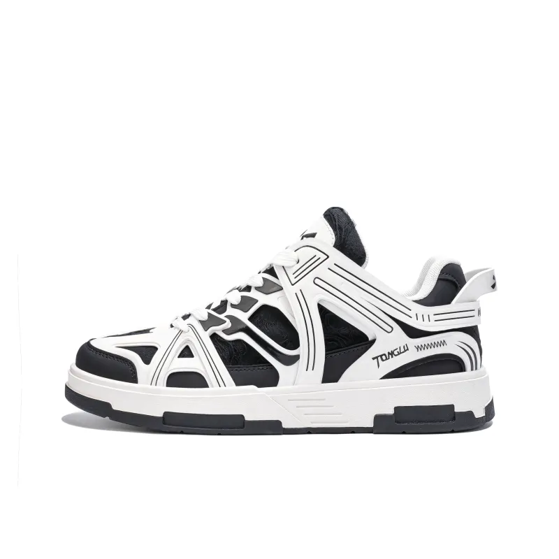 Same way Chu Ce Series Skateboard Shoes Unisex Low Top Black/White-1