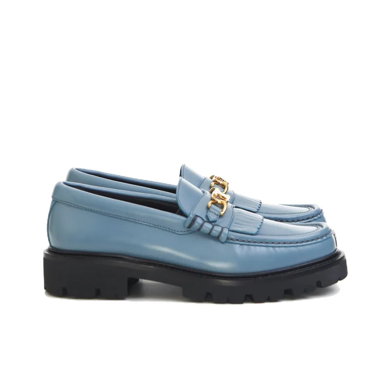 CELINE Triomphe Loafers Women's Blue-4