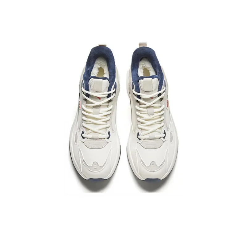 Anta Cushioning Wear Resistant High Top Casual Shoes Women's White Gray-1