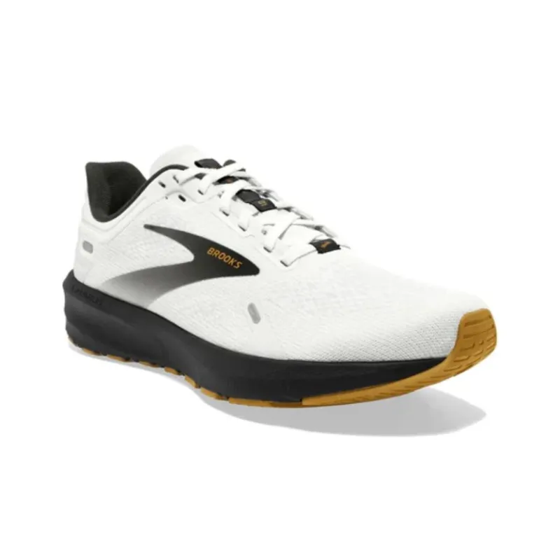 Brooks Launch 9 Anti-Slip Wear-Resistant Low-Top Casual Running Shoes Men's White Black-2