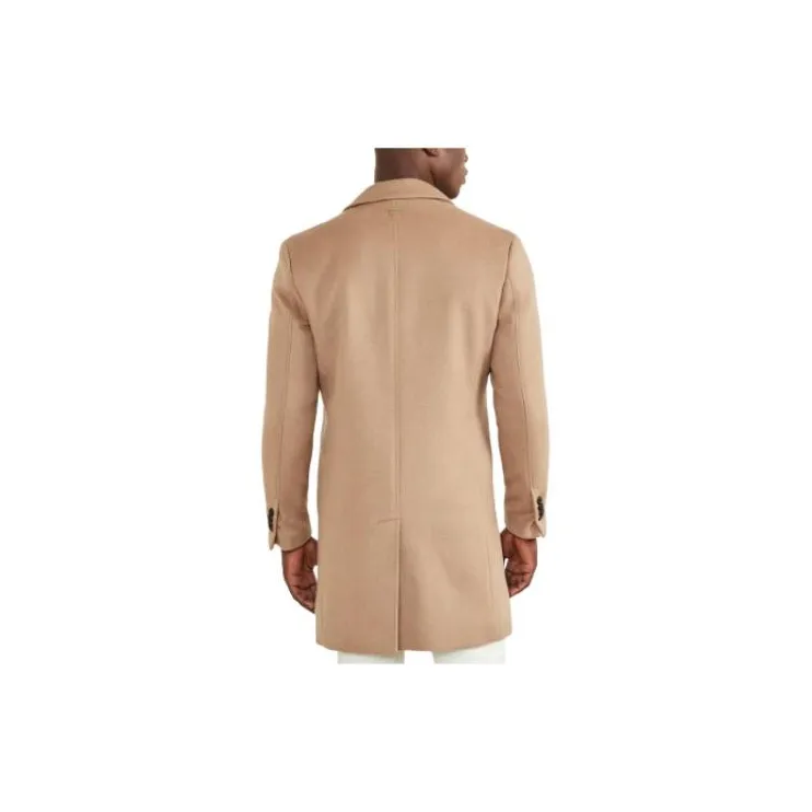 GUESS Single Breasted Wool-Blend Coat Coats Men's Beige-1