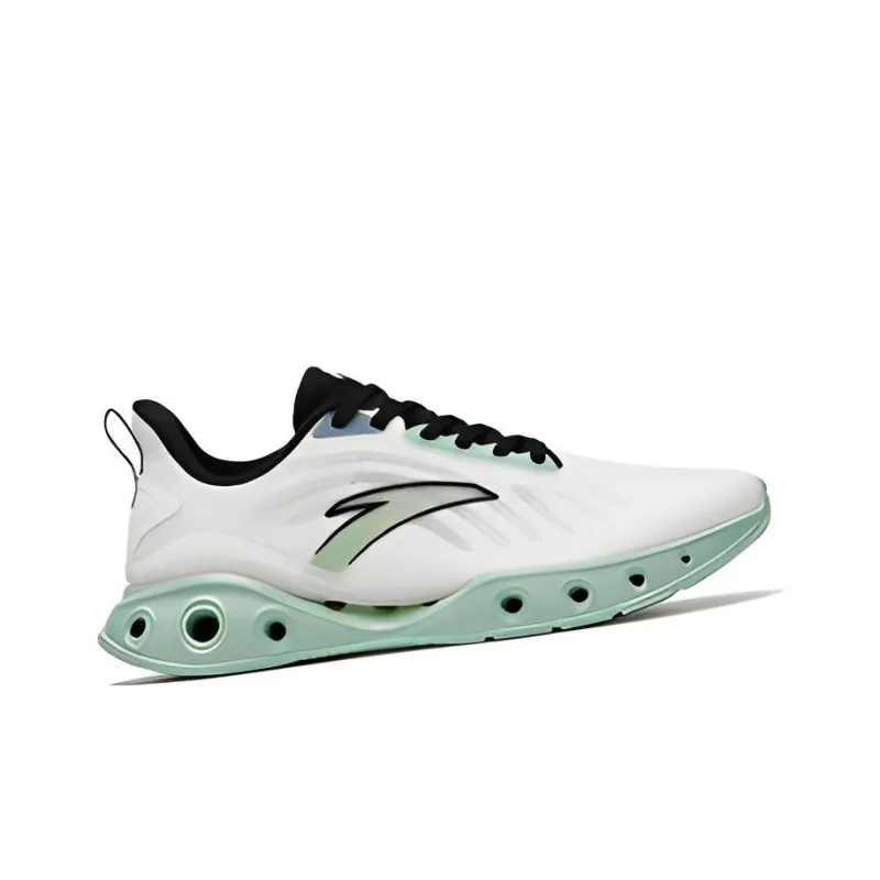 Anta Little Energy Ring Anti Slip Wear Resistant Low Top Running Shoes Men's White Green-1