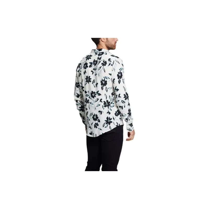 GUESS Eco Ikat Floral Long-Sleeve Shirt Shirt Men's White-1
