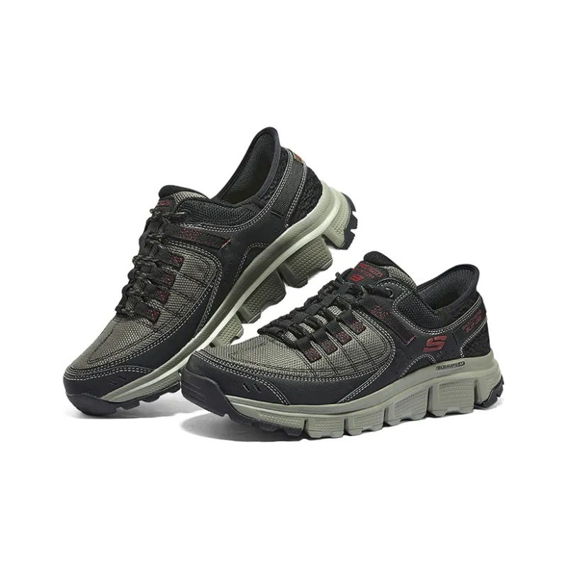 Skechers Hands Free Slip Ins Durable Breathable Low Top Outdoor Shoes Men's Black Green-3