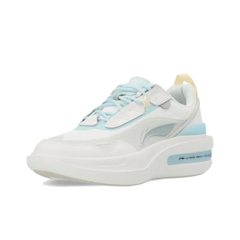 LiNing Future R1 Durable Breathable Low Top Skateboard Shoes Women's White Blue-2