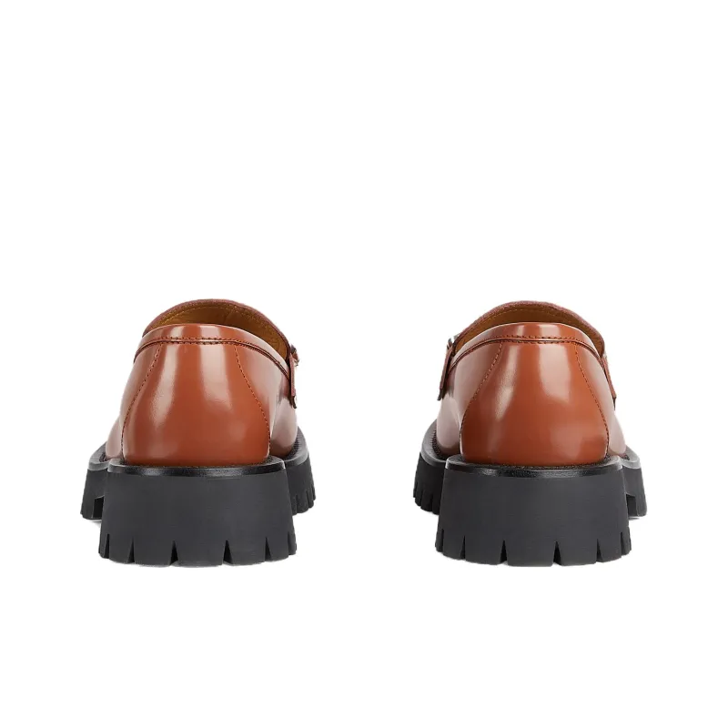 GUCCI Interlocking G Loafers Brown-4