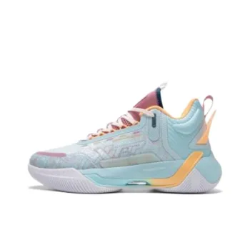 XTEP Levitation 6 Cushioning Anti Slip Wear Resistant Breathability Mid Top Basketball Shoes Men's Blue Pink