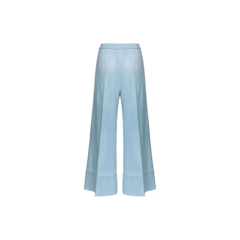 PINKO Logo Embroidered Wide Leg Trousers-1