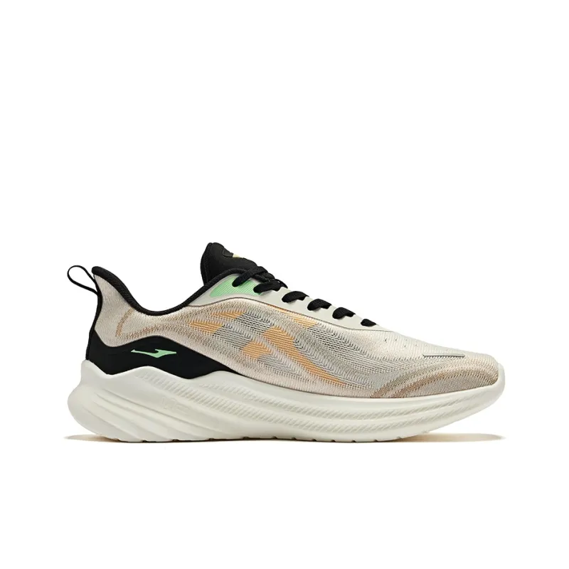 Erke Slip Resistant Low Top Running Shoes Men's Microcrystal White Jet Black-1