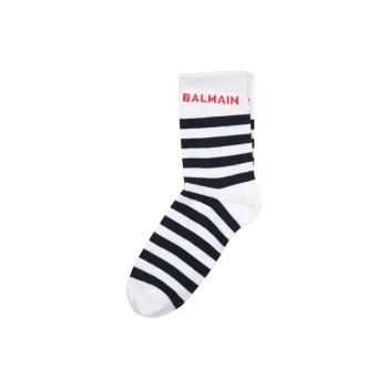 BALMAIN SS24 Mid-Calf Socks Men's White