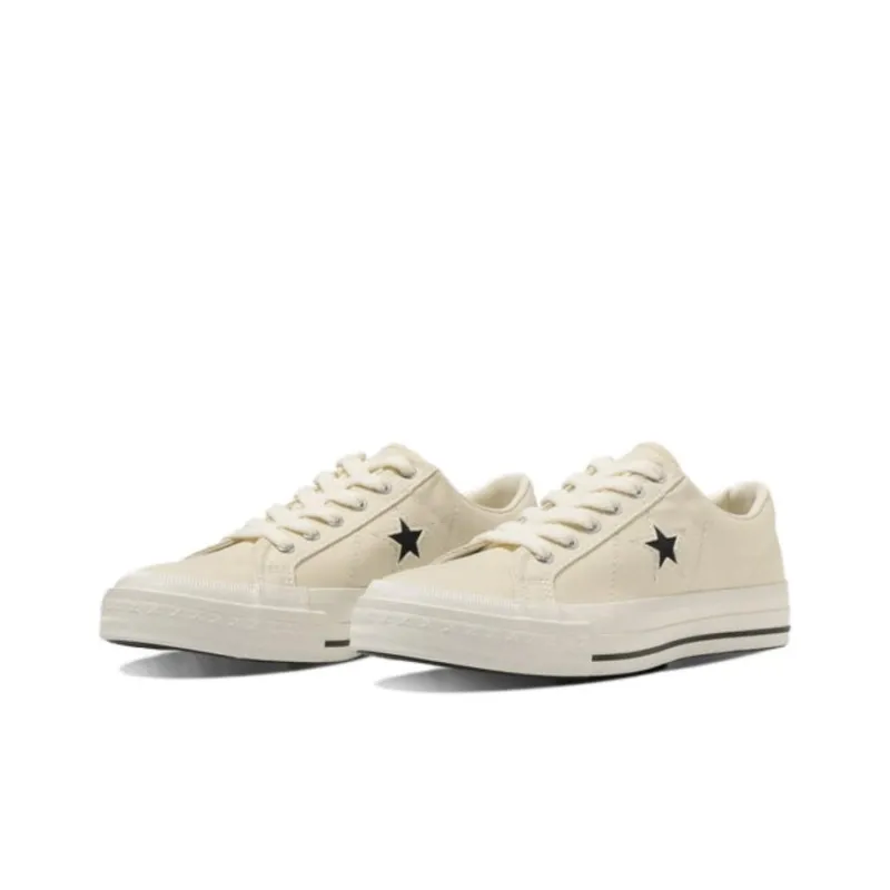 Converse One Star J VTG Durable Breathable Low Top Canvas Shoes Unisex Beige-2
