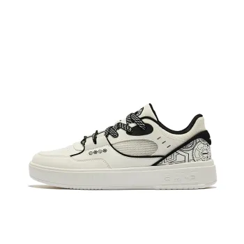 Erke Skateboard Shoes Men Low Top Microcrystal White Jet Black