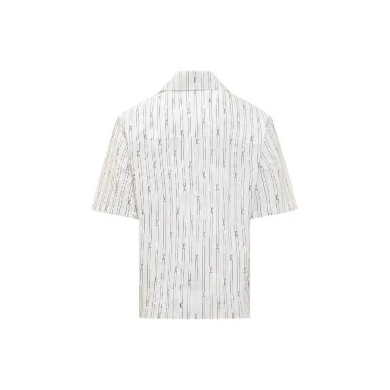Ferragamo Bowling Collar Short Sleeved Shirt-1