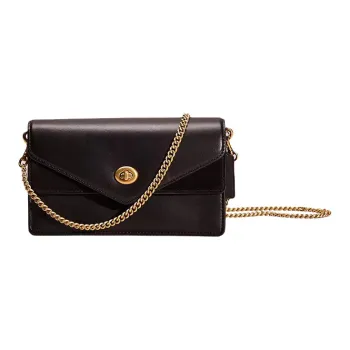 COACH Aster Calfskin Envelope Bag Shoulder Bag Crossbody Bag Small Size Women's Black