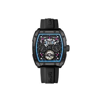 FAIRWHALE Automatic Mechanical Movement Metal Strap Watch Men's Watches Black Dial