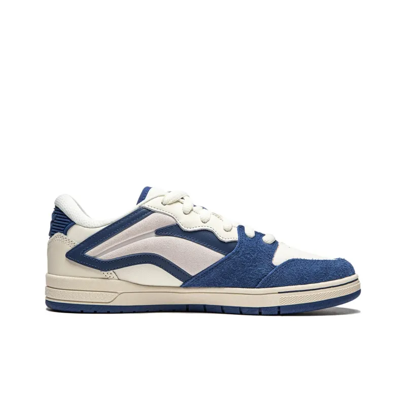 LiNing Wave Pro Slip-Resistant Cushioning Low-Top Skateboard Shoes Men's Blue White-1