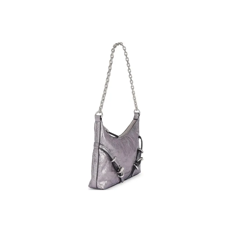 GIVENCHY Voyou Layered Leather Handbag Shoulder Bag Women's Silver Gray-1