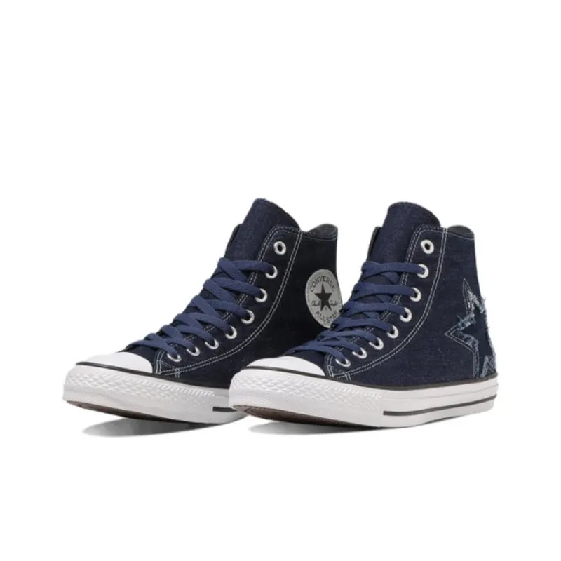 Converse All Star ALL STAR DENIM ST HI Abrasion Resistant Breathable High Top Canvas Shoes Unisex Blue-2