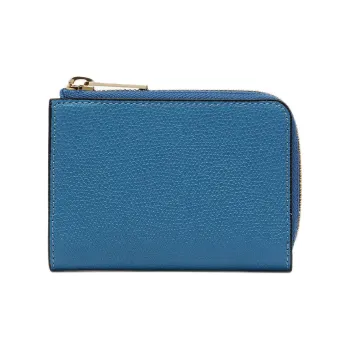 Valextra Millepunte Calfskin Card Holder, Wallet Women's Cobalt Blue