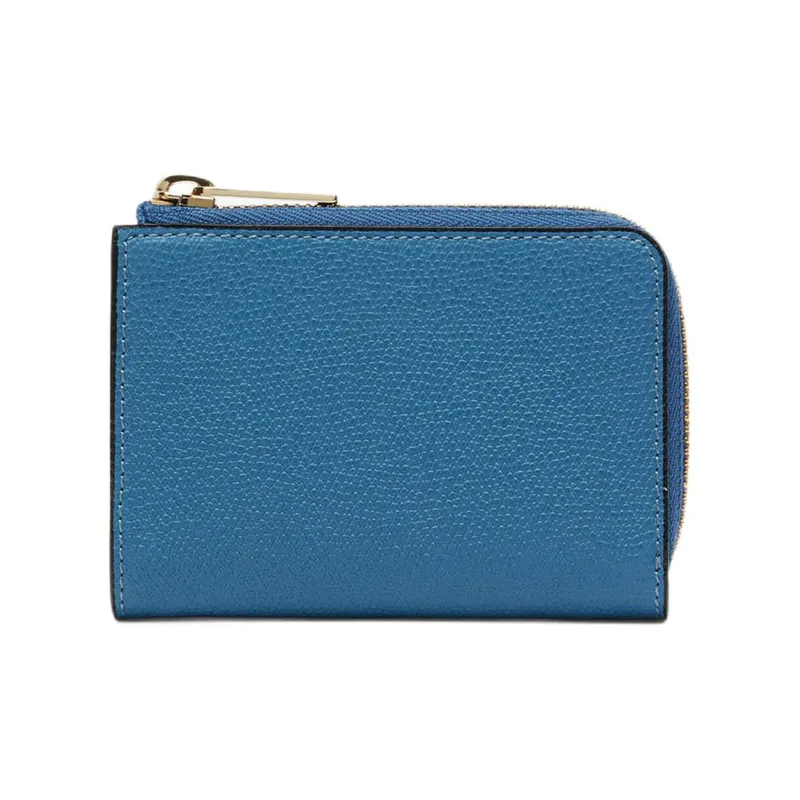 Valextra Millepunte Calfskin Card Holder, Wallet Women's Cobalt Blue-0